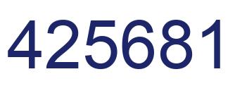 Number 425681 blue image