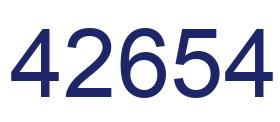 Number 42654 blue image