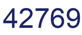 Número 42769 imagen azul
