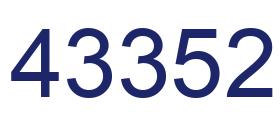 Number 43352 blue image