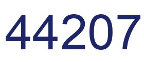 Number 44207 blue image