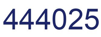 Number 444025 blue image