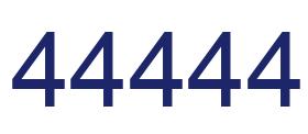 Number 44444 blue image
