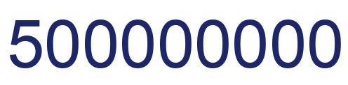 Number 500000000 blue image