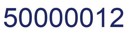 Number 50000012 blue image