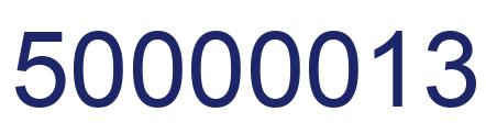 Number 50000013 blue image