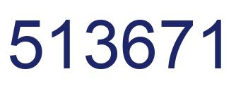 Number 513671 blue image