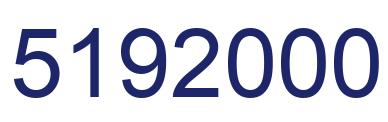 Number 5192000 blue image