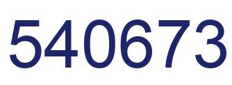 Number 540673 blue image