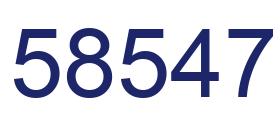 Number 58547 blue image