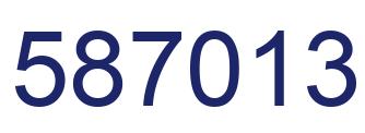 Number 587013 blue image