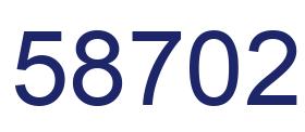 Number 58702 blue image