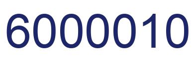 Number 6000010 blue image