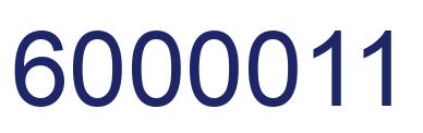 Number 6000011 blue image