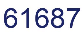 Number 61687 blue image