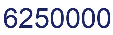 Number 6250000 blue image