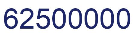 Number 62500000 blue image