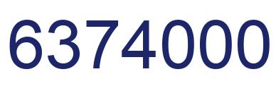 Number 6374000 blue image