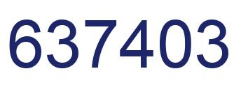 Number 637403 blue image