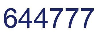 Number 644777 blue image