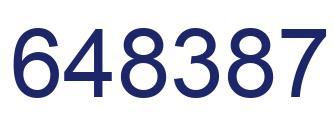 Number 648387 blue image