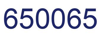 Number 650065 blue image