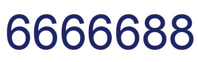 Number 6666688 blue image