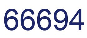 Zahl 66694 blau bild