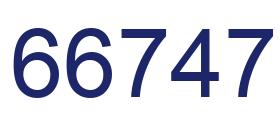 Number 66747 blue image