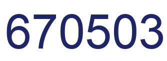 Number 670503 blue image
