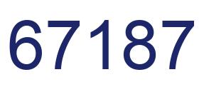 Number 67187 blue image
