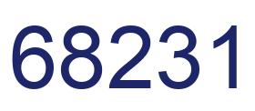 Number 68231 blue image