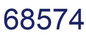Number 68574 blue image