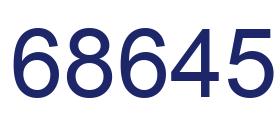 Number 68645 blue image