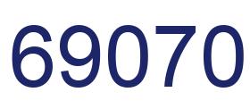 Número 69070 imagen azul