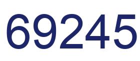 Number 69245 blue image