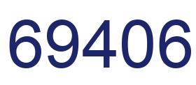 Number 69406 blue image