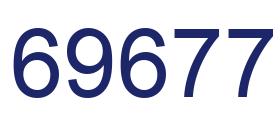 Number 69677 blue image