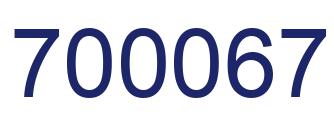 Number 700067 blue image