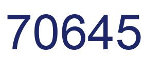 Number 70645 blue image