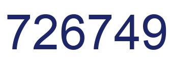 Number 726749 blue image
