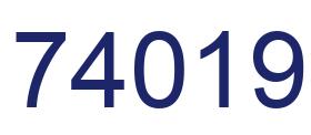 Number 74019 blue image