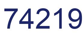 Number 74219 blue image