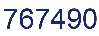 Number 767490 blue image