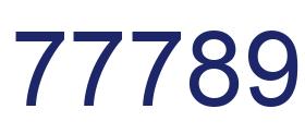 Número 77789 imagen azul