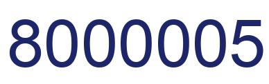 Número 8000005 imagen azul