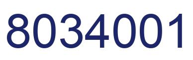 Number 8034001 blue image