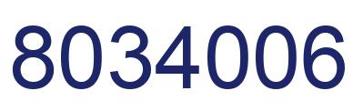 Number 8034006 blue image
