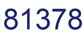 Number 81378 blue image