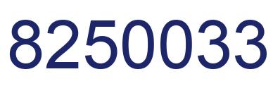 Número 8250033 imagen azul